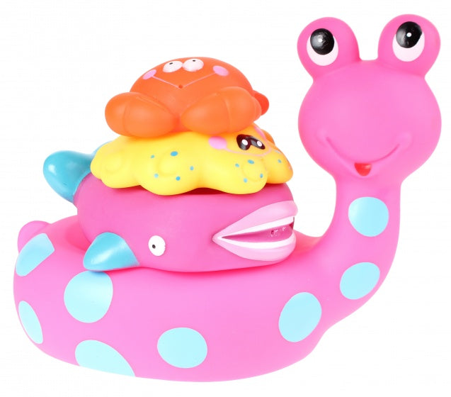 Baddier: slak met vriendjes 17 cm roze