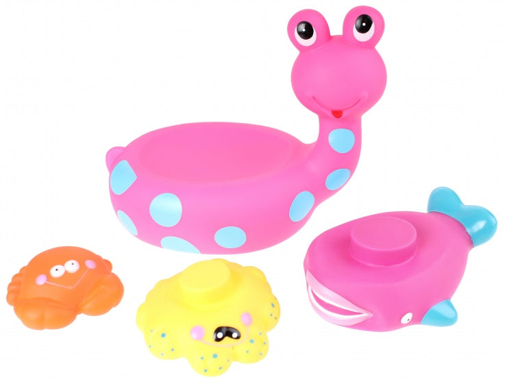 Baddier: slak met vriendjes 17 cm roze