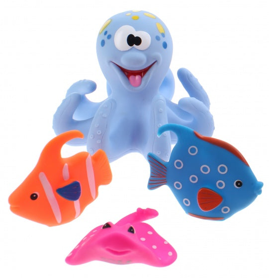 badspeelgoed Octopus blauw 4-delig