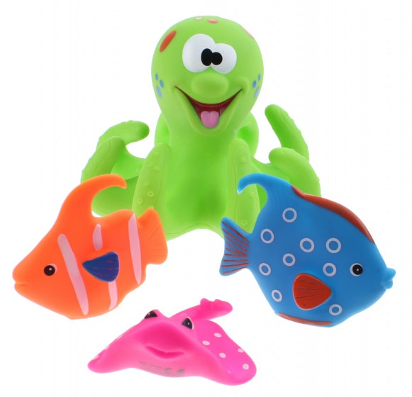 badspeelgoed Octopus groen 4-delig