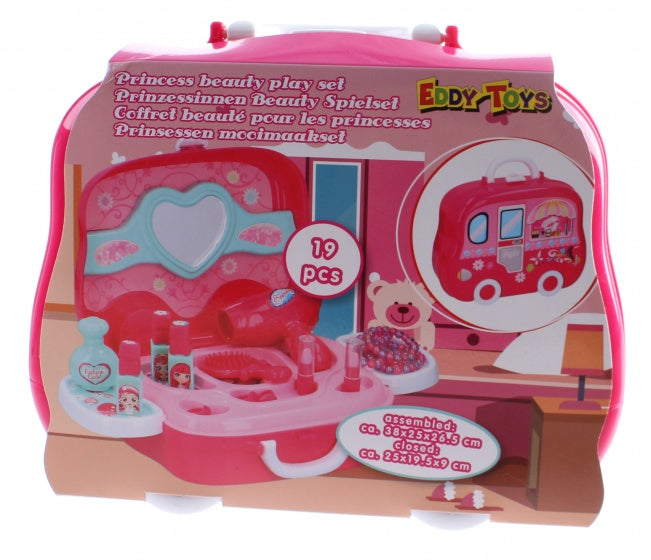 beautycase Prinsessen meisjes 25 cm roze 19-delig