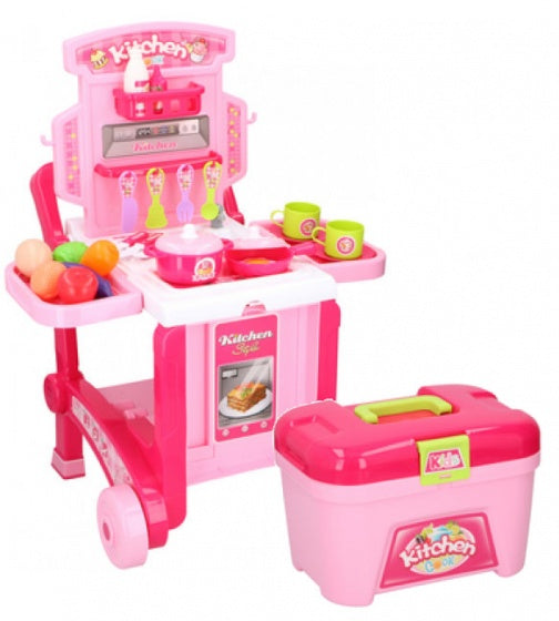 keukenspeelset meisjes roze 40-delig