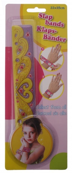 klaparmband hart meisjes paars/geel 22 x 3