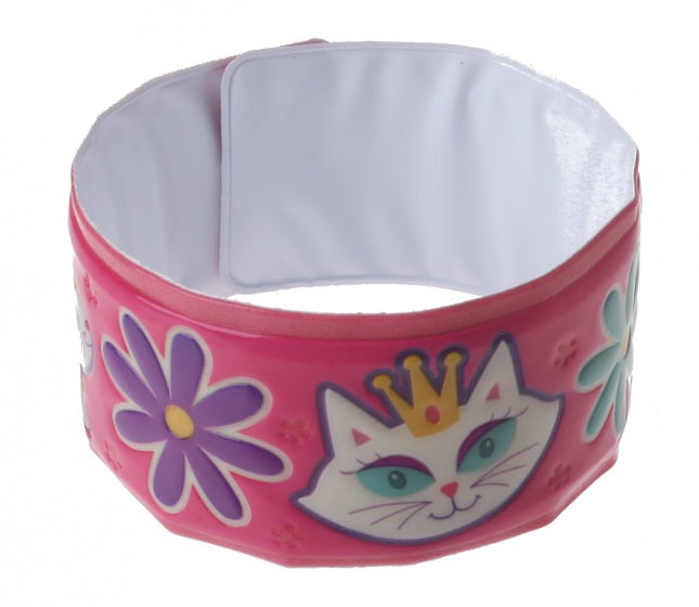 klaparmband poezen meisjes donkerroze 22 x 3