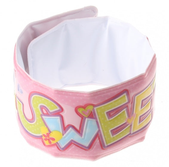 klaparmband sweet meisjes lichtroze 22 x 3