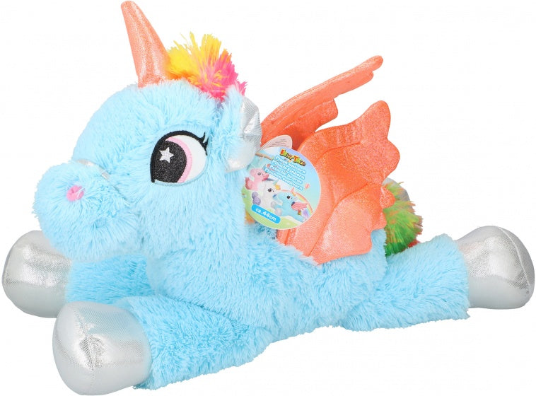 knuffel eenhoorn pluche 44 cm blauw