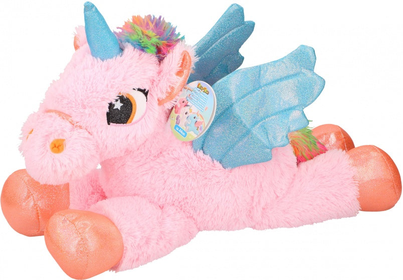 knuffel eenhoorn pluche 44 cm roze