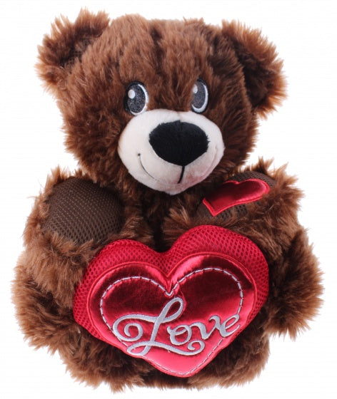 knuffelbeer met hart donkerbruin 33 cm