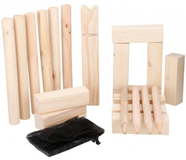 Kubb werpspel hout 21-delig blank