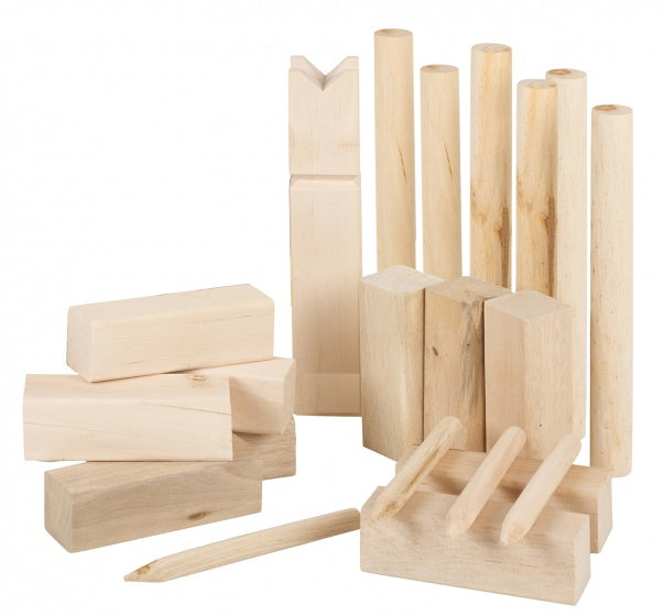 kubbspel hout 25 cm 21-delig