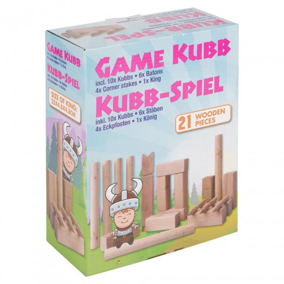 kubbspel hout 25 cm 21-delig