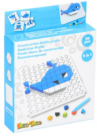 mozaïekpuzzel 4-in-1 junior blauw 59-delig
