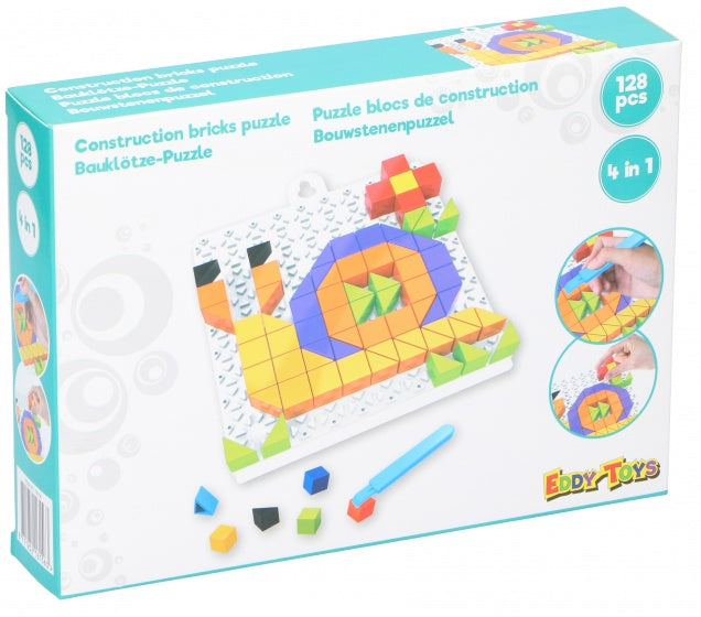 mozaïekpuzzel Slak junior mintgroen 128-delig