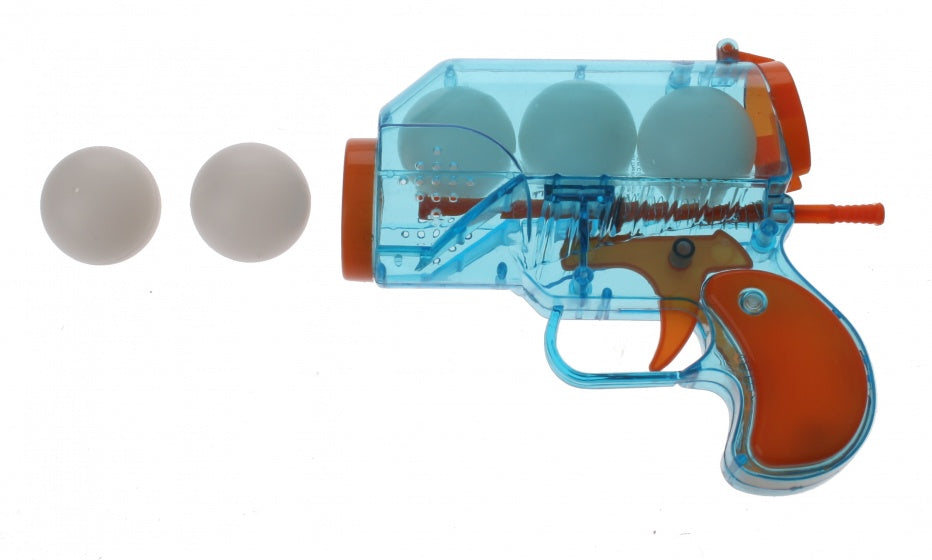 Pistool met 5 ballen 6-delig 14 cm blauw