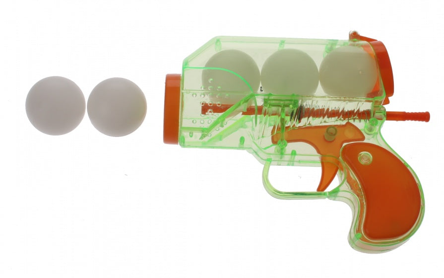 Pistool met 5 ballen 6-delig 14 cm groen