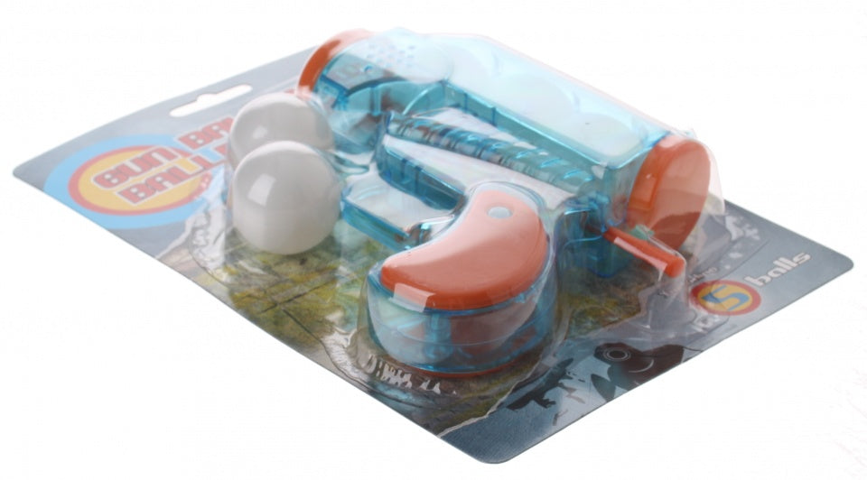 Pistool met 5 ballen 6-delig 14 cm blauw