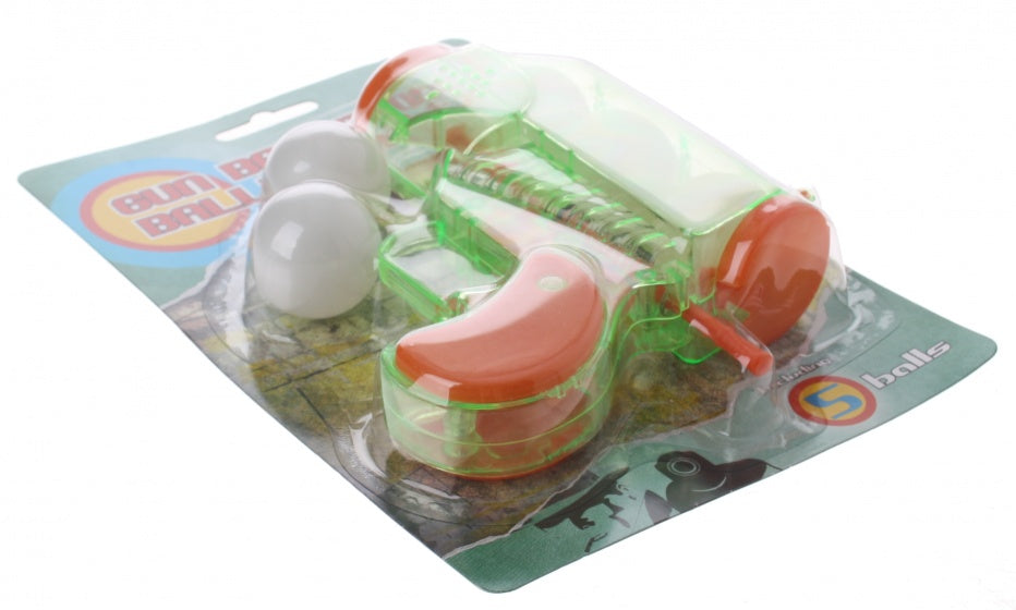 Pistool met 5 ballen 6-delig 14 cm groen
