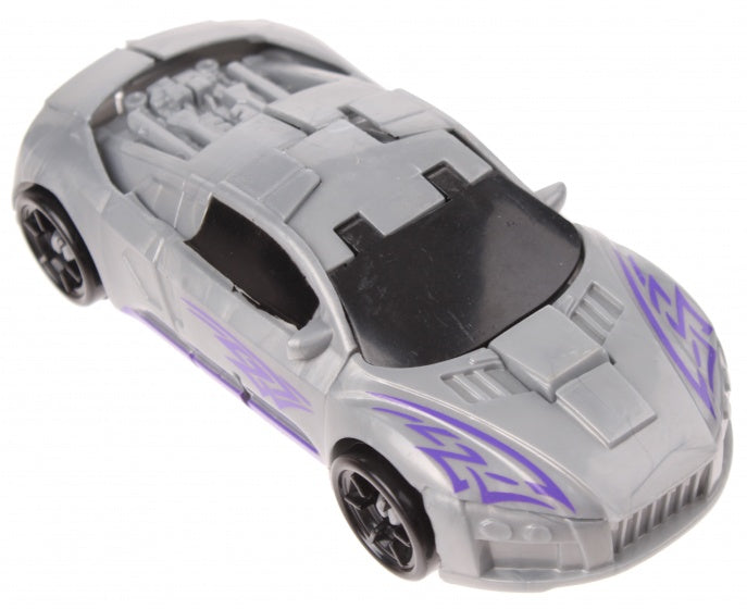 robot transformer car zilver/paars 10 cm