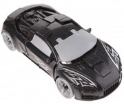 robot transformer car zwart 10 cm