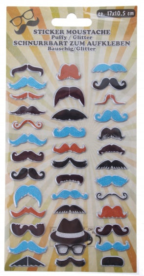 stickervel met 38 snorren