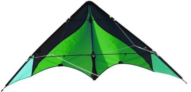 tweelijnsstuntkite Delta Basic 117 cm groen/zwart
