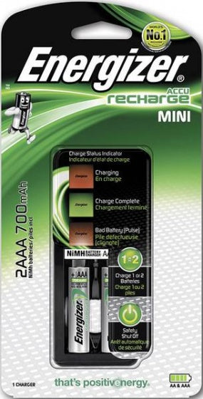 batterijoplader Mini + 2 AAA batterijen