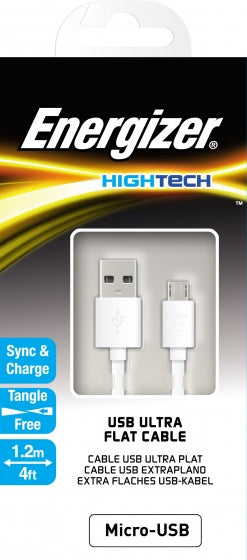 Micro USB-kabel Ultra Plat 120 cm wit