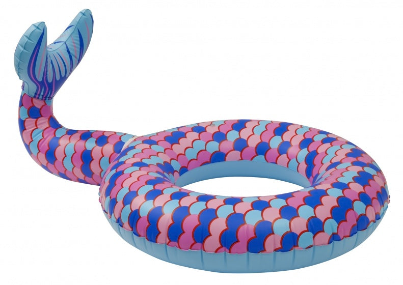 zeemeerminzwemband 85 cm dames blauw/roze