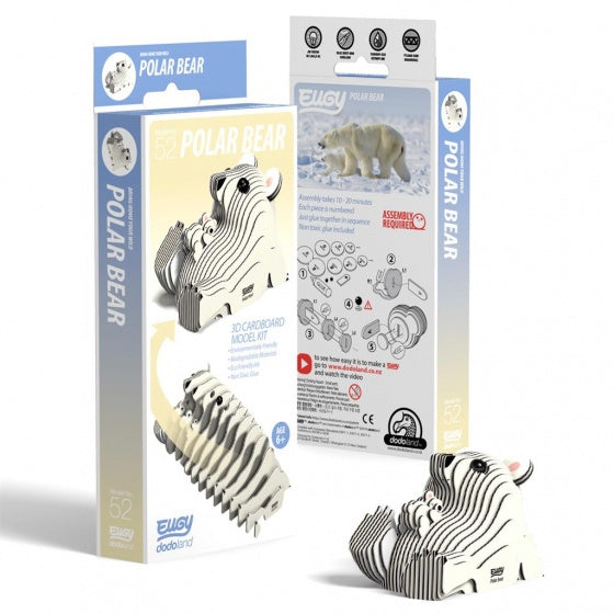 3D-modelbouwpakket ijsbeer 7-delig wit