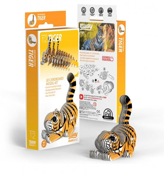 3D-modelbouwpakket tijger 7-delig oranje No.12