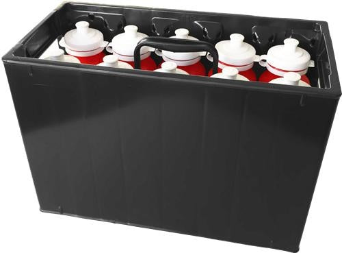 Bidonkrat voor 10 bidons 40 x 19 x 27 cm zwart
