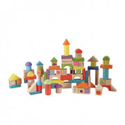 Blokken hout 80 delig multicolor vormen