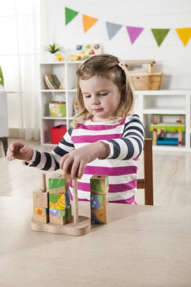 blokpuzzel Rups/vlinder junior hout 10-delig