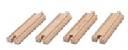 Treinrails hout recht 15 cm 4-delig