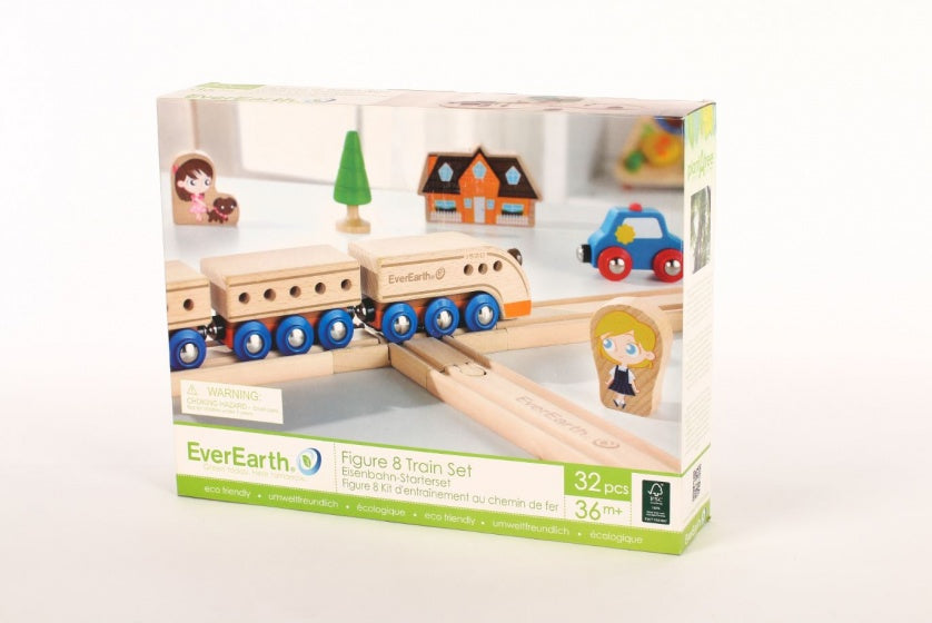Treinrailsset hout 32-delig