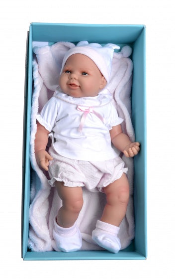 babypop Mar 45 cm met deken roze