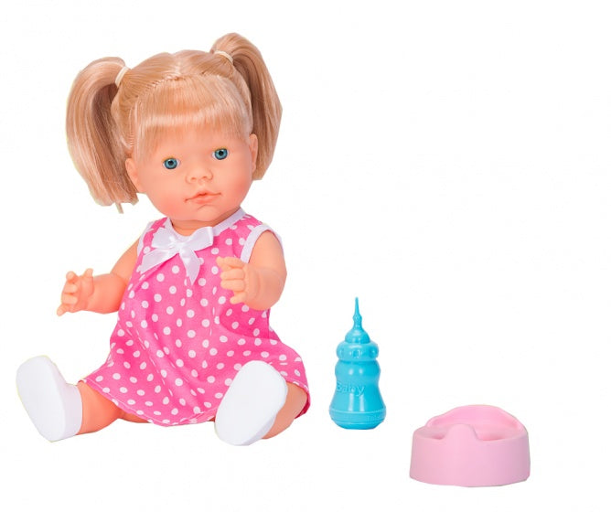 babypop met flesje en potje 40 cm meisjes roze