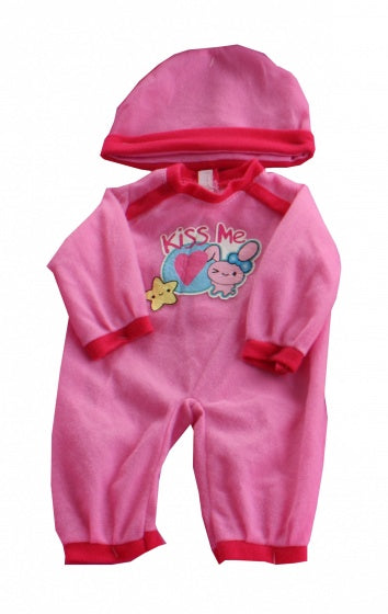 poppenkleding boxpakje Kiss Me roze 2-delig