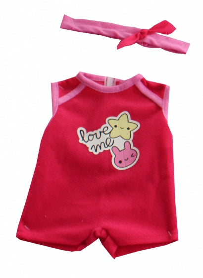 poppenkleding boxpakje Love Me rood 2-delig