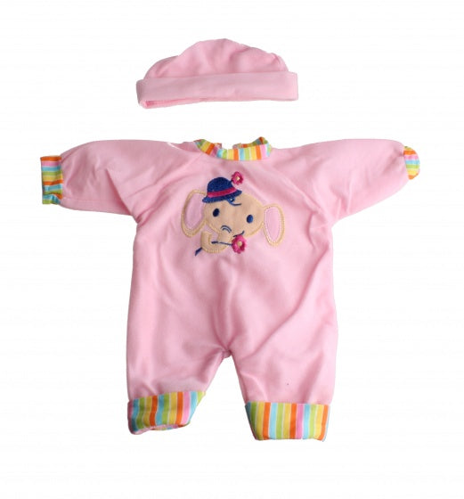 poppenkleding boxpakje Olifant lichtroze 2-delig