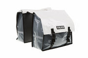 fietstas Bisonyl dubbel wit/grijs 40L