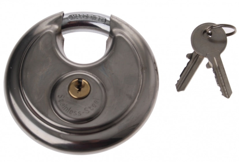 hangslot discus 90 x 11 mm zilver