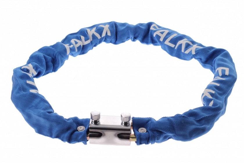 kettingslot met nylon hoes blokslot 1200 x 8 mm blauw