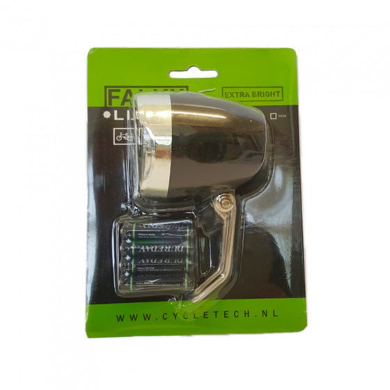 koplamp 60 mm batterijen led zwart