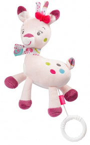 muziekdoos hert roze 17 cm