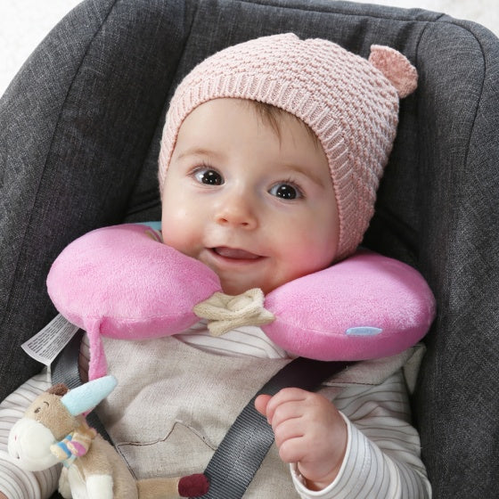 nekkussen ezel roze/ bruin 24 cm