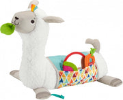 knuffeldierkussen Tummy Time Lama 43 cm pluche wit