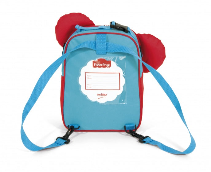 rugtas olifant 28 cm blauw/rood