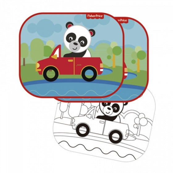 zonnescherm panda 44 x 36 cm 2 stuks + kleurplaat