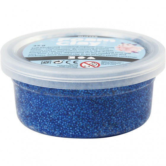 Foam Clay glitter blauw 35 gram